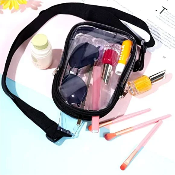 Mini Clear Sling Bag Stadium Approved Crossbody Fanny Pack Lightweight Durable - Picture 3 of 7